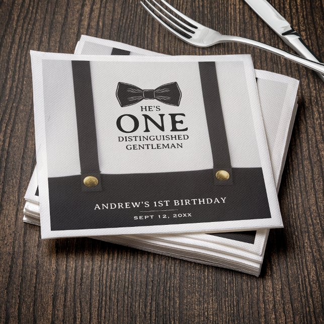 Guardanapo De Papel Aniversário de 1 ano de um cavalheiro distinto (Criador carregado)