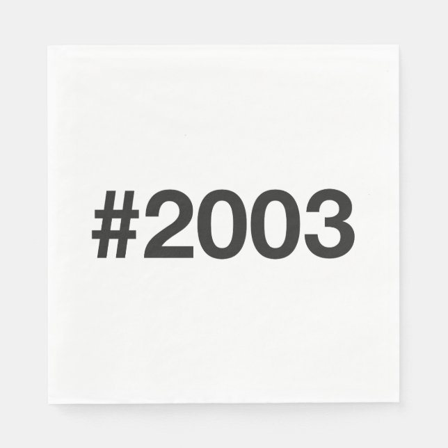Guardanapo De Papel Aniversário de 2003 Hashtag 22 (Frente)