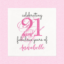 Guardanapo De Papel aniversário de 21 anos 21 anos fabulosos de papel