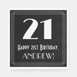 Guardanapo De Papel aniversário de 21 anos ~ Art Deco Inspirou "21", N