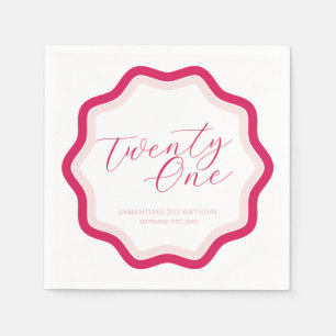 Guardanapo De Papel Aniversário de 21 anos de Meninas Cinzentas Cinzen