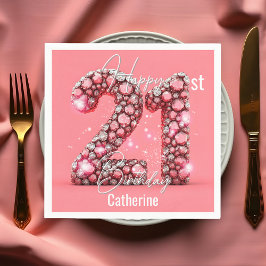 Guardanapo De Papel aniversário de 21 anos de rico de  de Disparação d