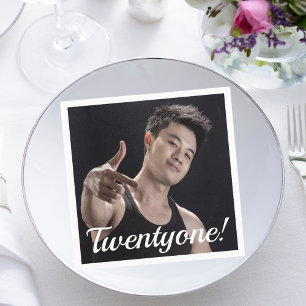 Guardanapo De Papel aniversário de 21 anos fotografia 21 caras de vint