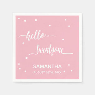 Guardanapo De Papel aniversário de 21 anos party blush cor-de-rosa sa