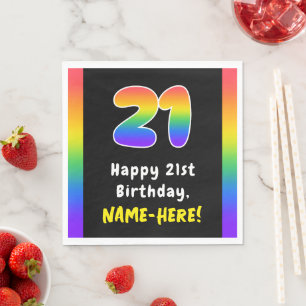 Guardanapo De Papel aniversário de 21 anos: Rainbow Spectrum # 21, Nom