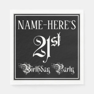 Guardanapo De Papel aniversário de 21 anos — Script de Rico + Nome