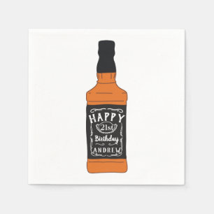 Guardanapo De Papel aniversário de 21 anos Whiskey