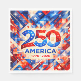 Guardanapo De Papel Aniversário de 250 anos dos EUA 1776-2026 Mosaico