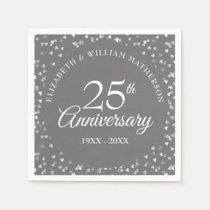 Guardanapo De Papel Aniversário de 25 anos de Casamento Confetes de Co
