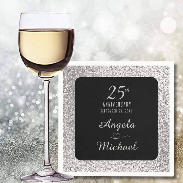 Guardanapo De Papel Aniversário de 25 anos de casamento minimalista el (Criador carregado)