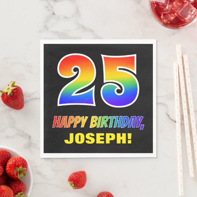 Guardanapo De Papel Aniversário de 25 anos: Negrito, Divertido, Simple (Insitu)