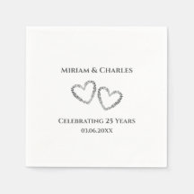 Aniversário de 25 de Coração Moderno Elegante Pers