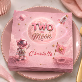 Guardanapo De Papel Aniversário de 2 anos Menina Espaço