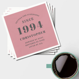 Guardanapo De Papel aniversário de 30 anos 1994 rosa empoeirado