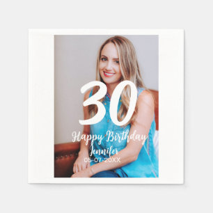 Guardanapo De Papel aniversário de 30 anos adiciona nome data ano ano