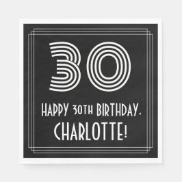 Guardanapo De Papel aniversário de 30 anos: Art Deco Inspira "30" + No