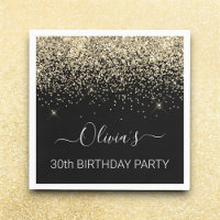 aniversário de 30 anos Black Dourado Brilhante Qua