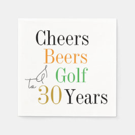 Guardanapo De Papel aniversário de 30 anos Cheers e Beers Golf Party