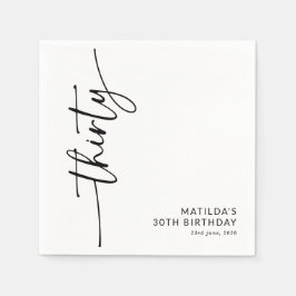 Guardanapo De Papel Aniversário de 30 anos com Letra Elegante