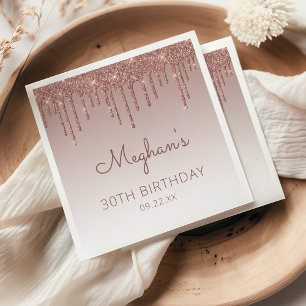 Guardanapo De Papel aniversário de 30 anos de de Glitter Dourado com