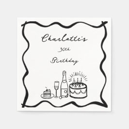 Guardanapo De Papel Aniversário de 30 anos de Desenho Mão