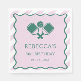 Guardanapo De Papel Aniversário de 30 anos de Pickleball Retro Verde R