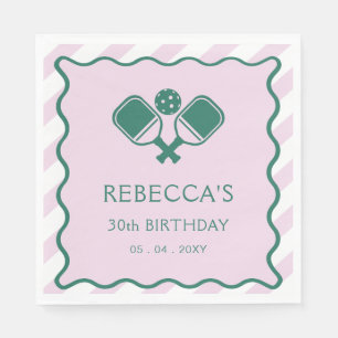 Guardanapo De Papel Aniversário de 30 anos de Pickleball Retro Verde R