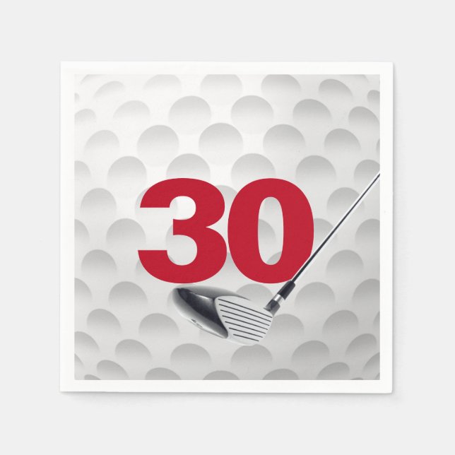 Guardanapo De Papel aniversário de 30 anos Golf Ball (Frente)