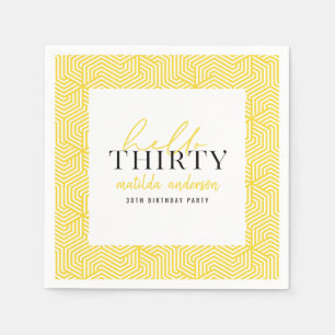 Guardanapo De Papel Aniversário de 30 anos moderno de geometria e scri