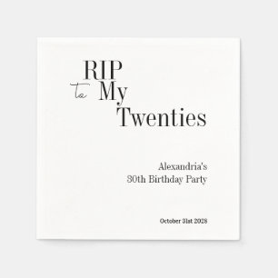 Guardanapo De Papel aniversário de 30 anos RIP 20s Parte mínima