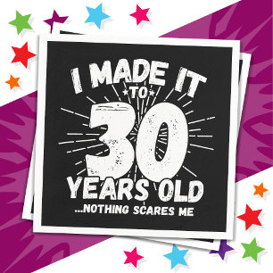 Guardanapo De Papel aniversário de 30 anos Sarcástico Meme Engraçado,