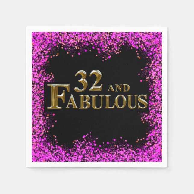 Guardanapo De Papel Aniversário de 32 anos (Frente)