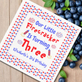 Guardanapo De Papel Aniversário de 3 anos do Firecracker