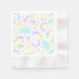 Guardanapo De Papel aniversário de 3 anos Paper Napkin com um unicórni