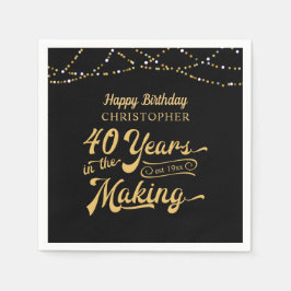 Guardanapo De Papel aniversário de 40 anos ANO NO FAZER Feliz Aniversá