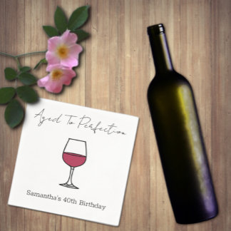 Guardanapo De Papel Aniversário de 40 anos De Vinho Envelhecido Em Per
