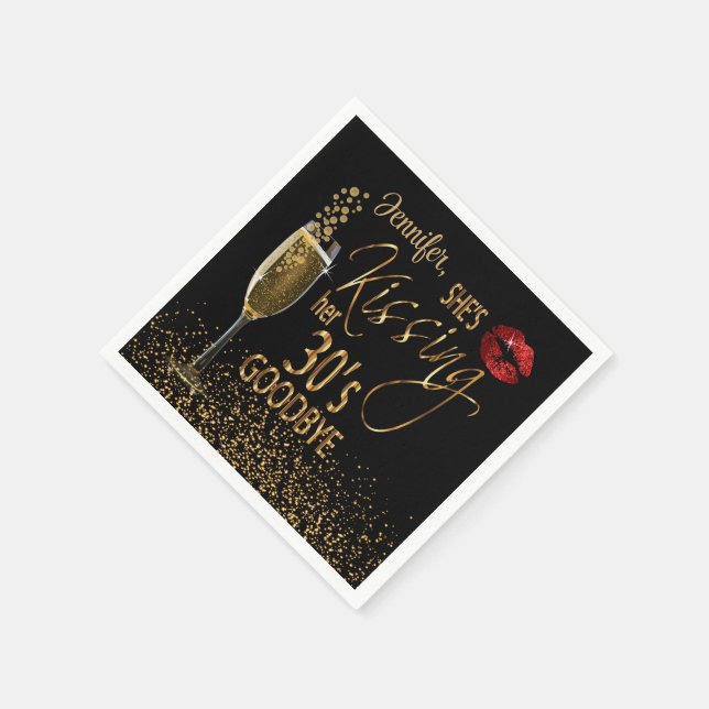 Guardanapo De Papel aniversário de 40 anos - Ela está beijando seu ade (Canto)