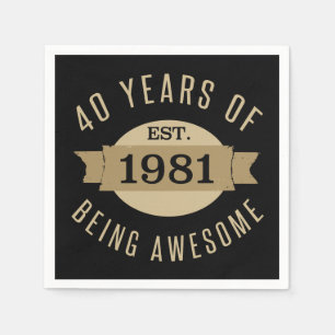 Guardanapo De Papel aniversário de 40 anos engraçada 1981