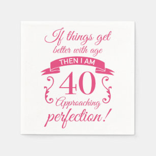 Guardanapo De Papel Aniversário de 40 anos engraçado 'Perfection