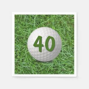 Guardanapo De Papel aniversário de 40 anos Golf Ball em Grass