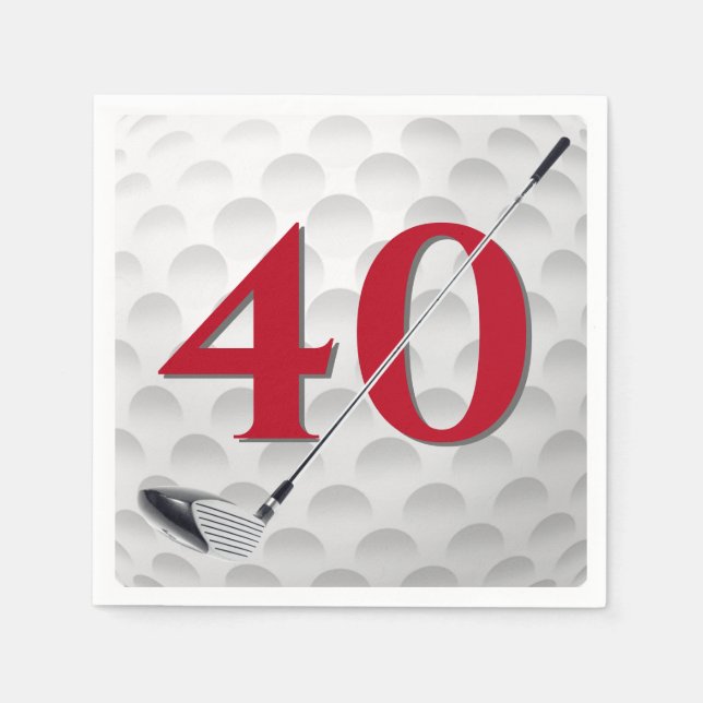 Guardanapo De Papel aniversário de 40 anos Golf Club Napkins (Frente)