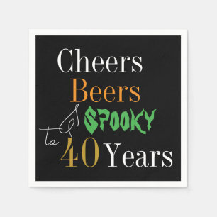 Guardanapo De Papel aniversário de 40 anos Halloween Cheers Beers Spoo