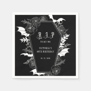 Guardanapo De Papel Aniversário de 40 anos Moody RIP 30s Gótico