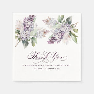 Guardanapo De Papel aniversário de 40 anos Purple Lilac-Primavera Cock