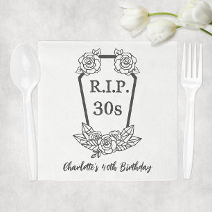 Guardanapo De Papel aniversário de 40 anos Rip 30s Partido Rosa Coffin