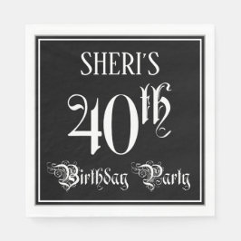 Guardanapo De Papel aniversário de 40 anos — Script de Rico + Nome Per