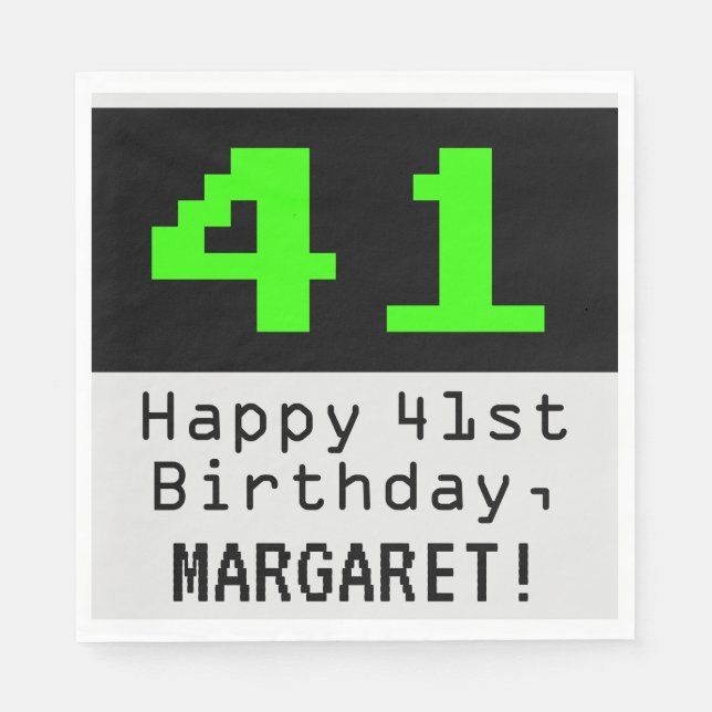 Guardanapo De Papel Aniversário de 41ruas - Estilo Nerdy / Geeky "41"  (Frente)