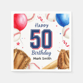 Guardanapo De Papel Aniversário de 50 anos de Beisebol