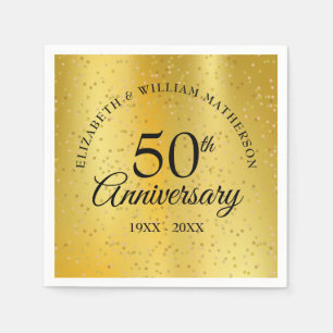 Guardanapo De Papel Aniversário de 50 anos de Casamento Poeira Dourada
