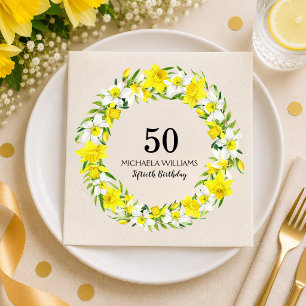 Guardanapo De Papel Aniversário de 50 anos de Narciso Personalizado